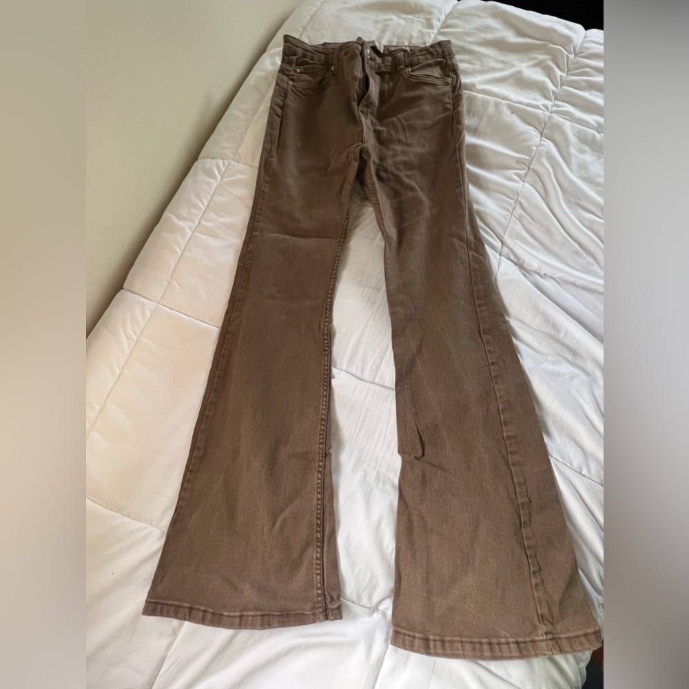 Bershka brown flare jeans